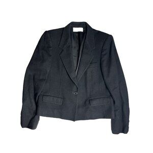 Evan Picone Women’s Black Wool Blend Single Button Blazer Jacket Size 10‎